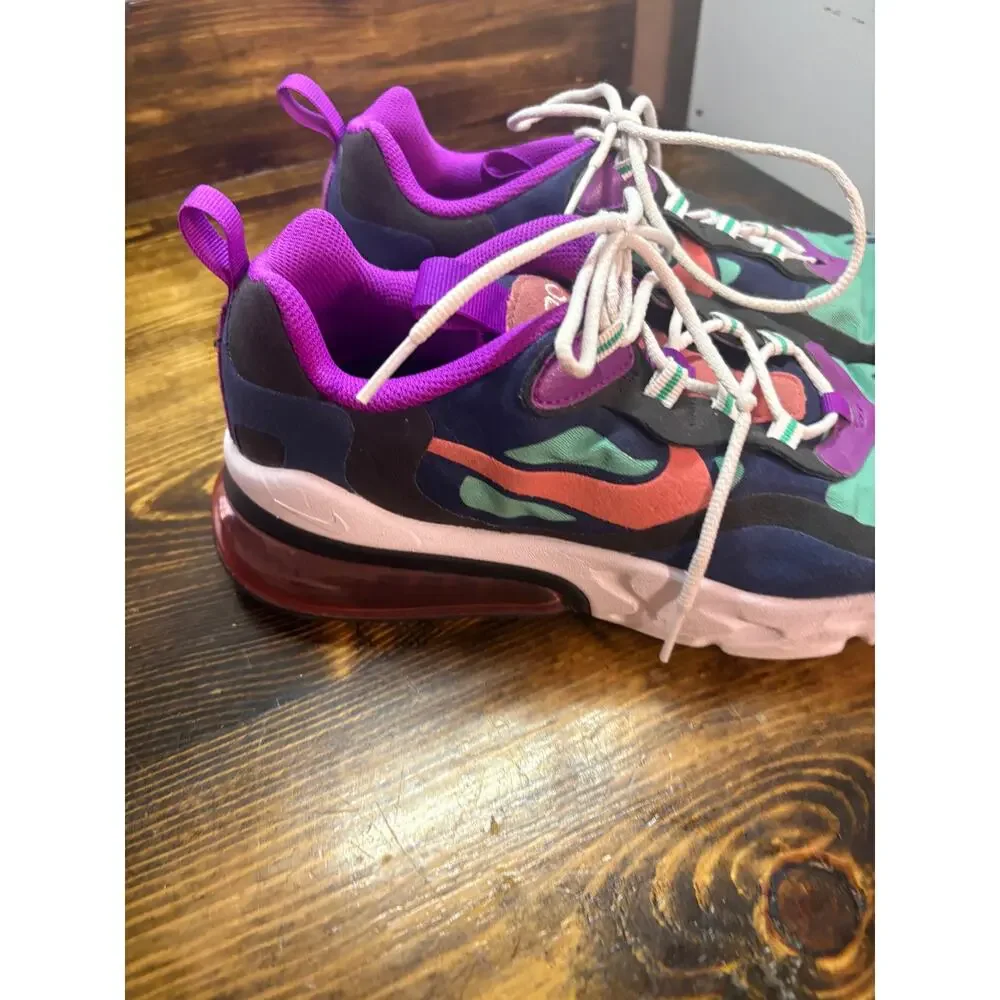 Nike Air Max 270 React Purple And Blue‎ Sneakers Size 7Y